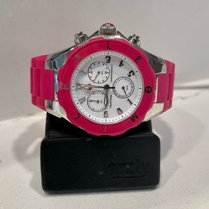 Michele Tahitian jelly watch – pink